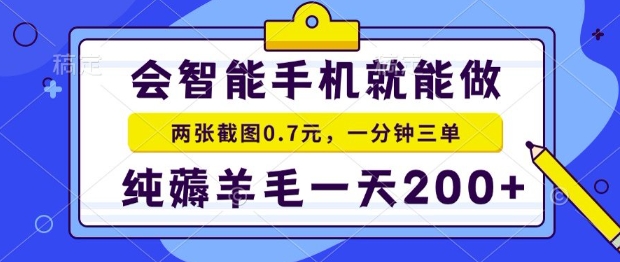 2025年零撸手机项目，二十秒一单，纯薅羊毛，一天200+做就有【揭秘】-悟空聊项目