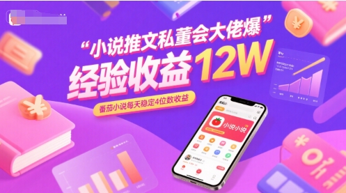 小说推文私董会大佬爆单经验分享收益12W，番茄小说每天稳定4位数收益-悟空聊项目