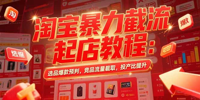 淘宝暴力截流起店教程：选品爆款预判，竞品流量截取，投产比提升-悟空聊项目