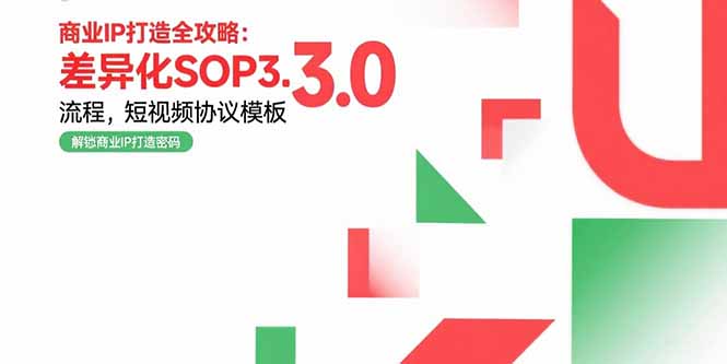 商业IP打造全攻略：差异化SOP3.0流程，短视频协议模板，婚恋项目实战案例-悟空聊项目