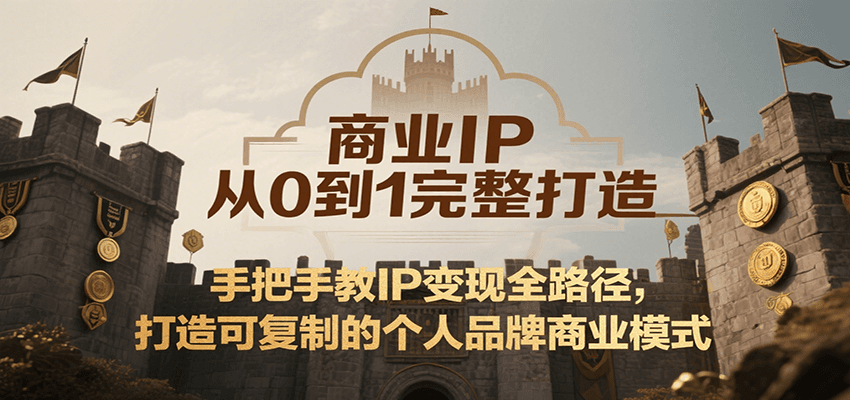 商业IP从0到1完整打造，手把手教IP变现全路径，打造可复制的个人品牌商业模式-悟空聊项目