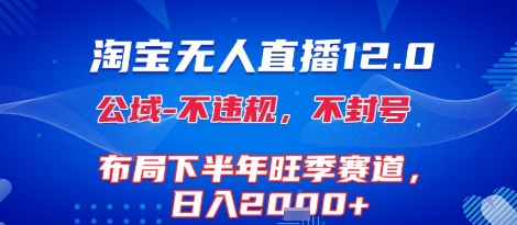 淘宝无人直播12.0，不封号，不违规，布局下半年旺季赛道，日入1k+(独家技术)【揭秘】-悟空聊项目