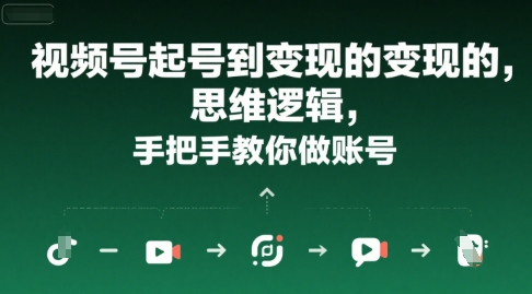 视频号起号到变现的思维逻辑，手把手教你做账号-悟空聊项目