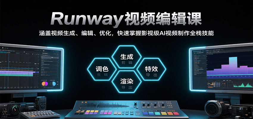 Runway视频编辑课，涵盖视频生成、编辑、优化，快速掌握影视级AI视频制作全栈技能-悟空聊项目
