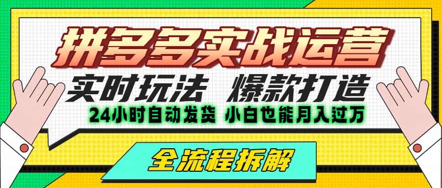 拼多多最新实战运营高投产：长久稳定项目，单店利润一天三位数-悟空聊项目