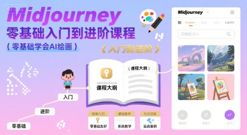 midjourney零基础入门到进阶课程，零基础学会AI绘画-悟空聊项目