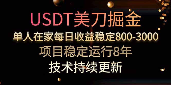 USDT美刀掘金，单人每日收益800-3000，稳定运行8年-悟空聊项目