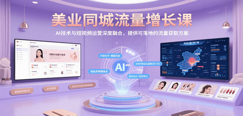 美业同城流量增长课，AI技术与短视频运营深度融合，提供可落地的流量获取方案-悟空聊项目