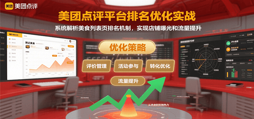 美团点评平台排名优化实战，系统解析美食列表页排名机制，实现店铺曝光和流量提升-悟空聊项目