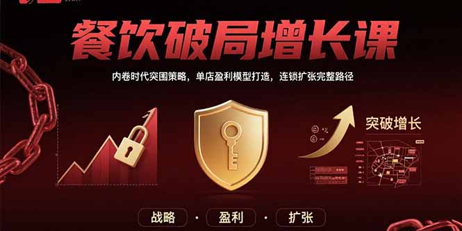 餐饮破局增长课：内卷时代突围策略，单店盈利模型打造，连锁扩张完整路径-悟空聊项目