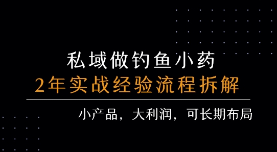 私域做钓鱼小药 每单利润3张+ 详细流程拆解-悟空聊项目
