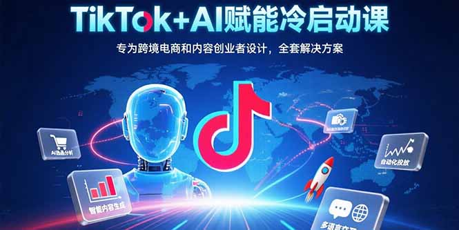 TikTok+AI赋能冷启动课：专为跨境电商和内容创业者设计，全套解决方案-悟空聊项目