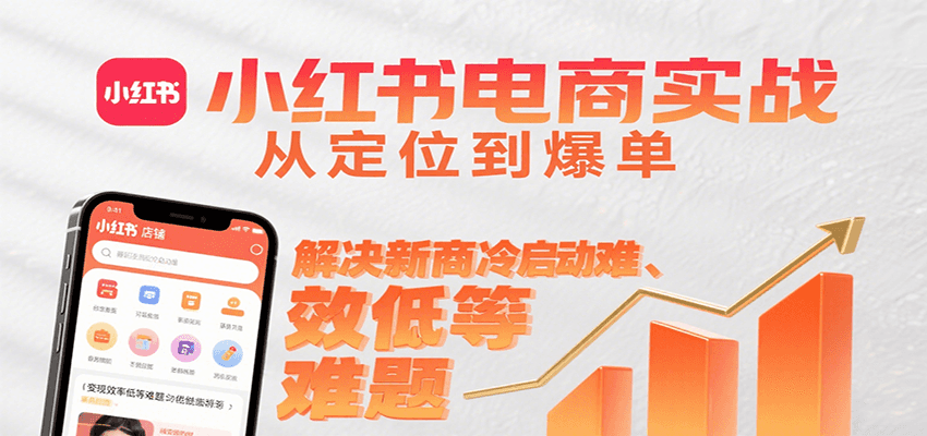 小红书电商实战，从定位到爆单解决新商冷启动难、变现效率低等难题-悟空聊项目