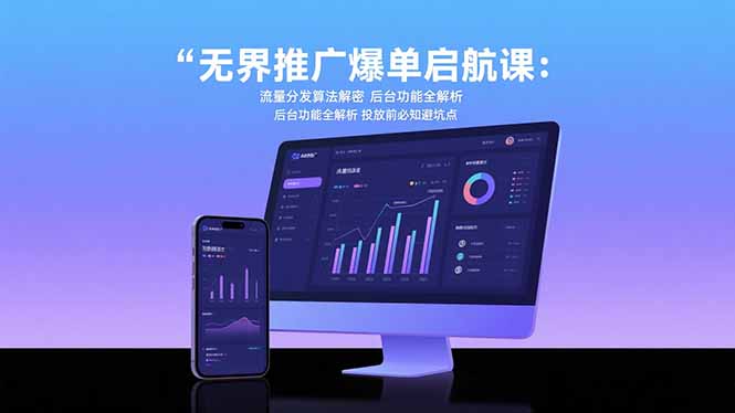 无界推广爆单启航课：流量分发算法解密 后台功能全解析 投放前必知避坑点-悟空聊项目