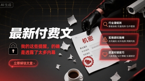 最新付费文：我的这些提醒，的确是透露了太多内幕-悟空聊项目
