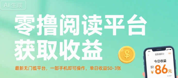 零撸阅读平台获取收益，最新无门槛平台，一部手机即可操作，单日收益50-3张【揭秘】-悟空聊项目