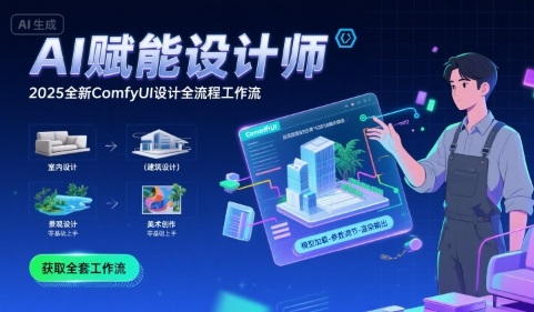 AI赋能设计师， 2025全新comfyui设计全流程工作流 ，室内-建筑-景观-美术，零基础直接上手-悟空聊项目