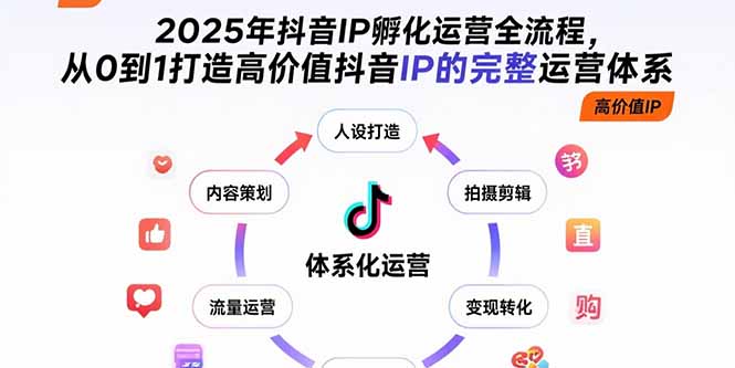 2025年抖音IP孵化运营全流程，从0到1打造高价值抖音IP的完整运营体系-悟空聊项目
