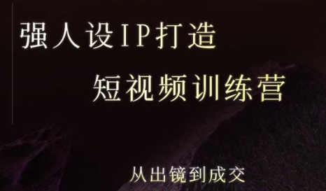 强人设ip打造课，8月最新5天短视频ip训练营，从出镜到成交-悟空聊项目