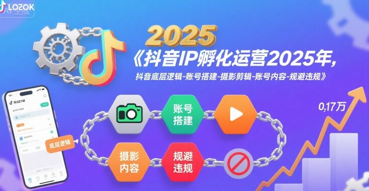 抖音IP孵化运营2025年，抖音底层逻辑-账号搭建-摄影剪辑-账号内容-规避违规-悟空聊项目