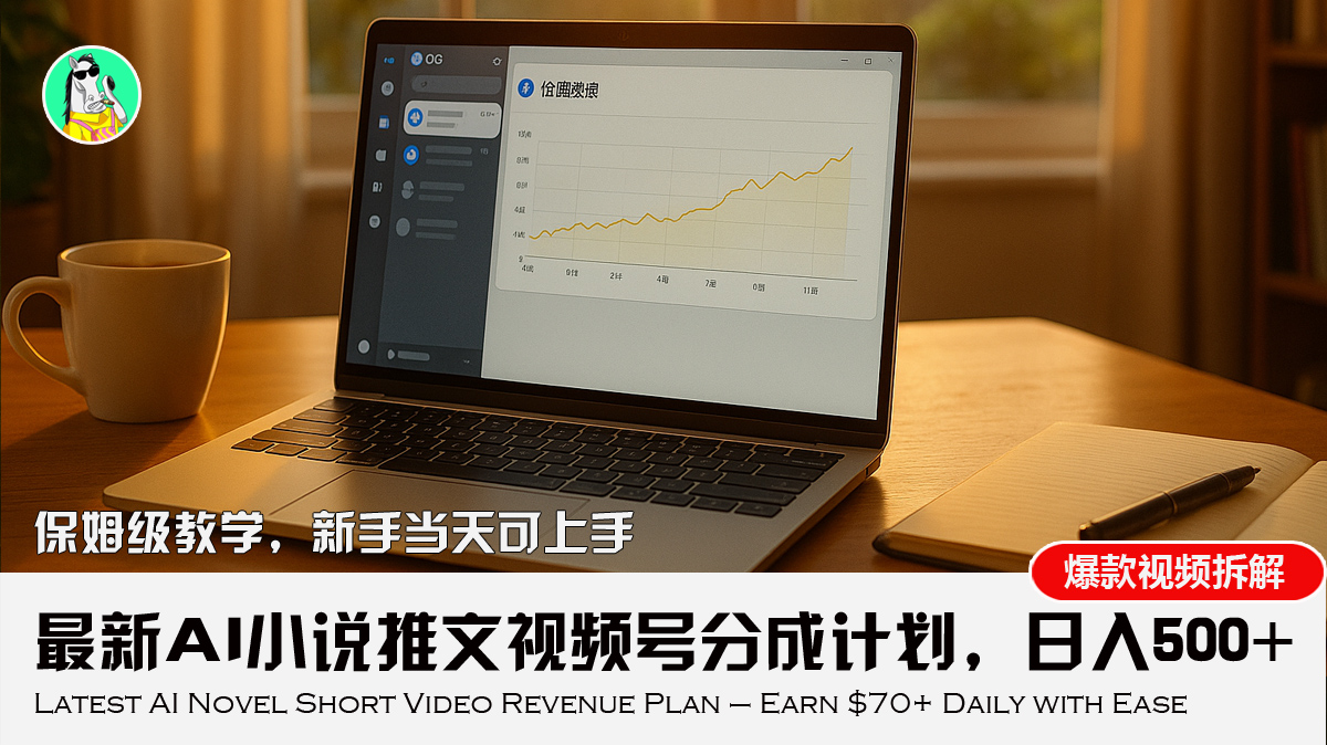 最新AI小说推文视频号分成计划，新手小白也能当天日入500+教程-悟空聊项目