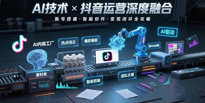 AI技术与抖音运营的深度融合应用：涵盖账号搭建、内容创作、收益变现等-悟空聊项目
