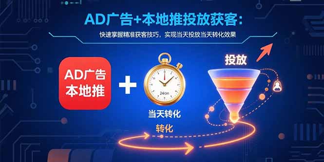 AD广告+本地推投放获客：快速掌握精准获客技巧，实现当天投放当天转化效果-悟空聊项目