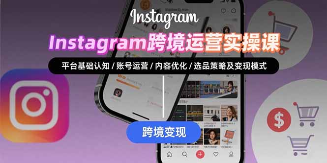 Instagram跨境运营实战：平台认知/账号运营/内容优化/选品策略及变现模式-悟空聊项目