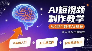 AI短视频制作教学，从0到1制作AI视频-悟空聊项目