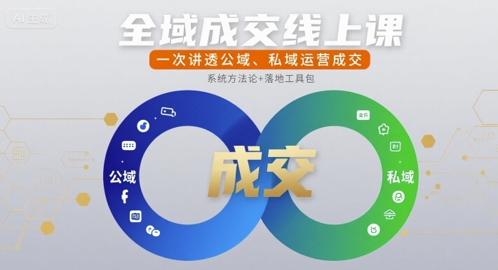 全域成交线上课，一次讲透公域、私域运营成交-悟空聊项目