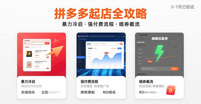 拼多多起店全攻略，暴力冷启，强付费流程，暗券截流，5-7月已验证的方法-悟空聊项目