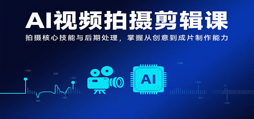 AI视频拍摄剪辑课，拍摄核心技能与后期处理，掌握从创意到成片制作能力-悟空聊项目