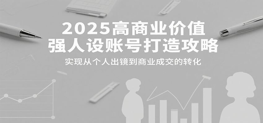 2025高商业价值强人设账号打造攻略，实现从个人出镜到商业成交的转化-悟空聊项目