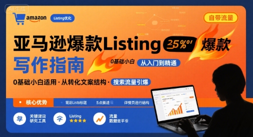 亚马逊爆款Listing写作方法，亚马逊0基础小白也能写爆款自带流量的Listing-悟空聊项目