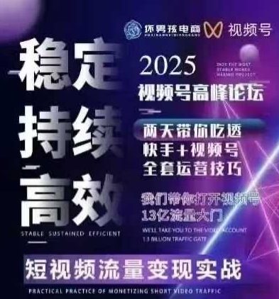 坏男孩电商视频号7月1号线下课，视频号短引、精细化模型打法，三频共振，无人，快手全站精细化运营-悟空聊项目