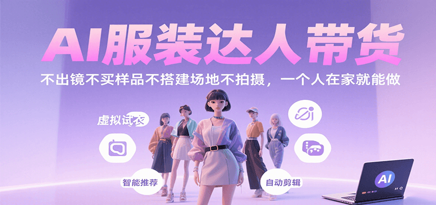 AI服装达人带货，不出镜不买样品不搭建场地不拍摄，一个人在家就能做-悟空聊项目