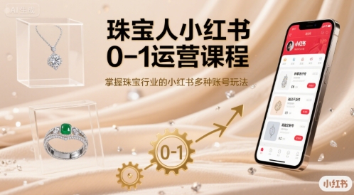 珠宝人小红书0-1运营课程，掌握珠宝行业的小红书多种账号玩法-悟空聊项目