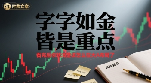 付费文章：字字如金 皆是重点， 看完后 你就清楚该怎么在大A布局了-悟空聊项目