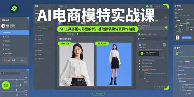 AI电商模特实战课，SD工具部署与界面解析，基础换装换背景操作指南-悟空聊项目
