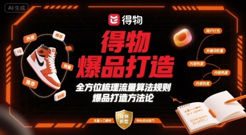 得物爆品打造，全方位梳理得物流量算法规则爆品打造规则-悟空聊项目