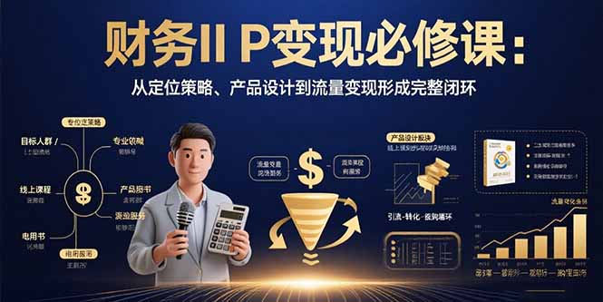 财务IP变现必修课：从定位策略、产品设计到流量变现形成完整闭环-悟空聊项目
