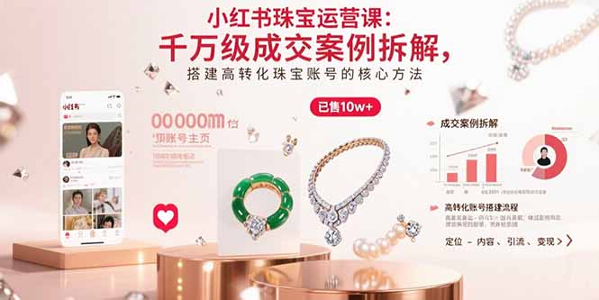 小红书珠宝运营课：千万级成交案例拆解，搭建高转化珠宝账号的核心方法-悟空聊项目