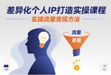 差异化个人IP打造实操课程，实操流量变现方法-悟空聊项目