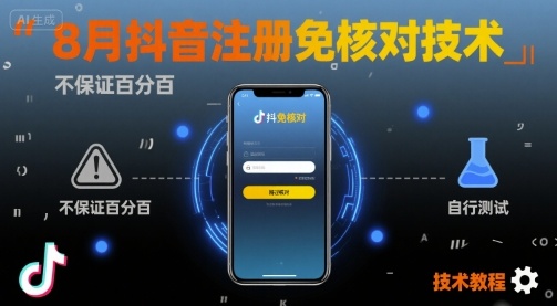 8月抖音注册免核对技术，不保证百分百，自测-悟空聊项目