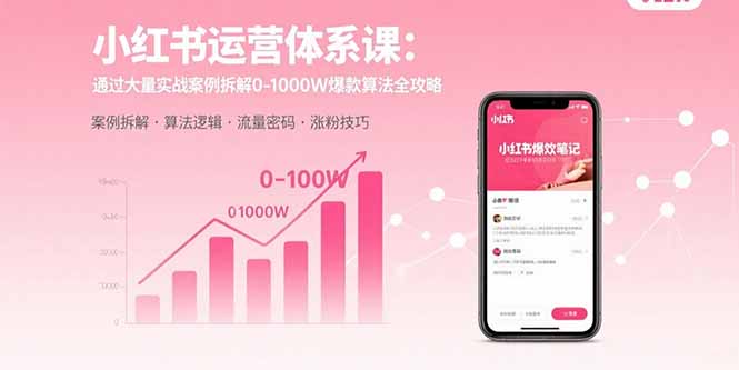 小红书运营体系课：通过大量实战案例拆解0-1000W爆款算法全攻略-悟空聊项目