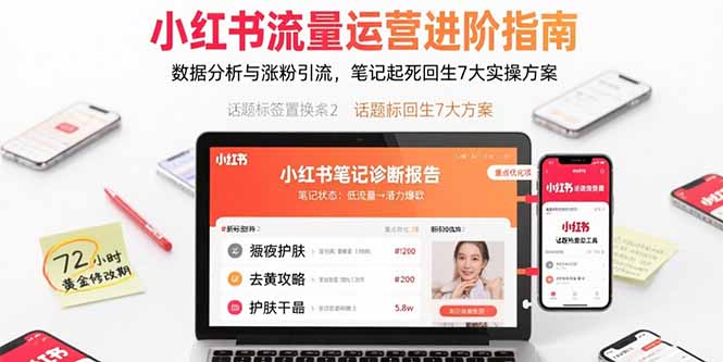 小红书流量运营进阶指南，数据分析与涨粉引流，笔记起死回生7大实操方案-悟空聊项目