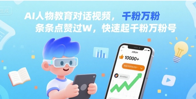 AI人物教育对话视频，条条点赞过W，快速起千粉万粉号-悟空聊项目