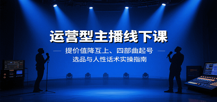 运营型主播线下课：提价值降互上、四部曲起号、选品与人性话术实操指南-悟空聊项目