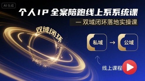 个人IP全案陪跑线上系统课-双域闭环落地实操课-悟空聊项目