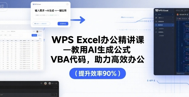 WPS Excel办公精讲课，教用 AI 生成公式，VBA 代码，助力高效办公-悟空聊项目